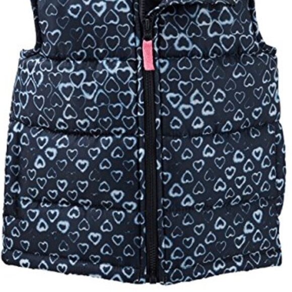 NWT Oshkosh B'gosh Girls Puffer Vest Zip-Front Heart Print Winter Vest 6… - Picture 6 of 7